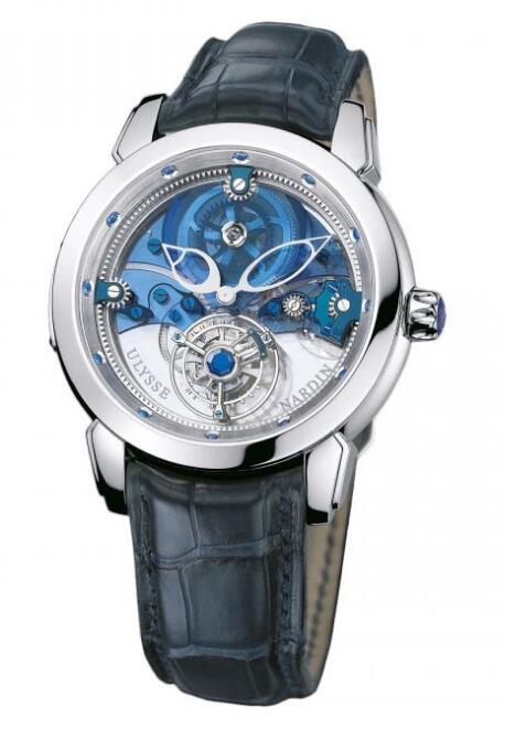 Review Best Ulysse Nardin Royal Blue Tourbillon Platinum 799-81 watches sale